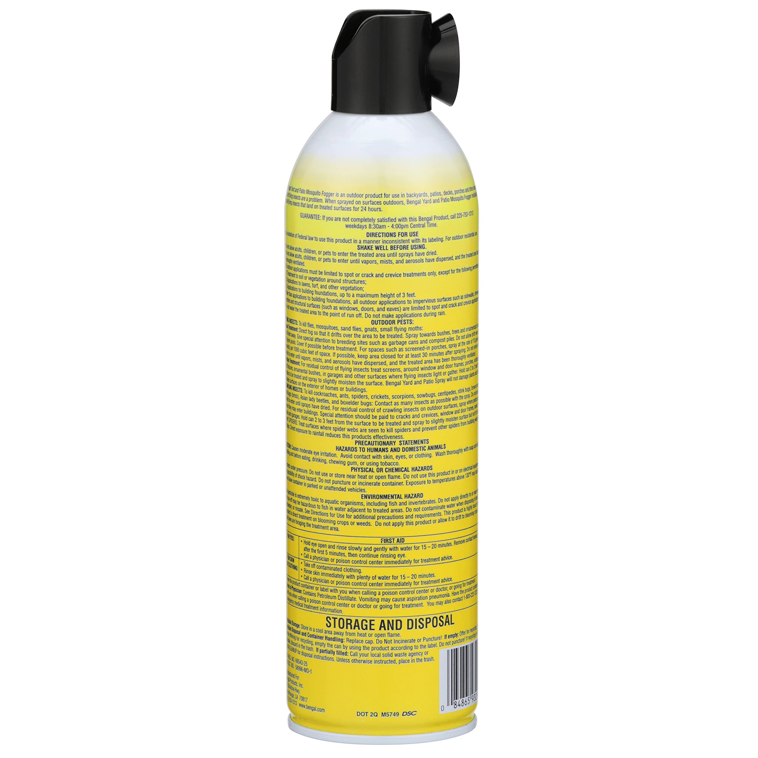 Bengal Yard and Patio Mosquito Fogger, Kills Spiders and Prevents Nesting, 17 Oz. Aerosol Can
