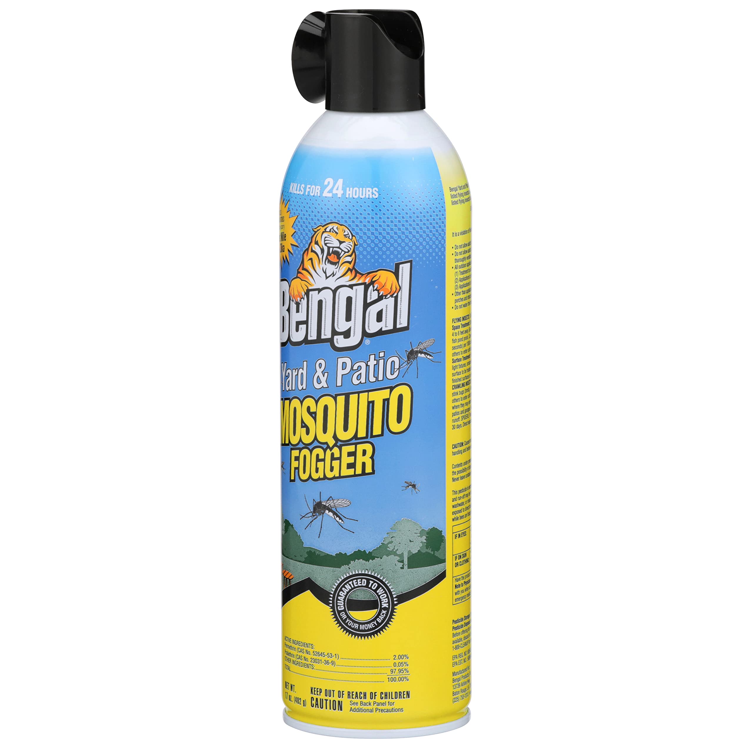 Bengal Yard and Patio Mosquito Fogger, Kills Spiders and Prevents Nesting, 17 Oz. Aerosol Can