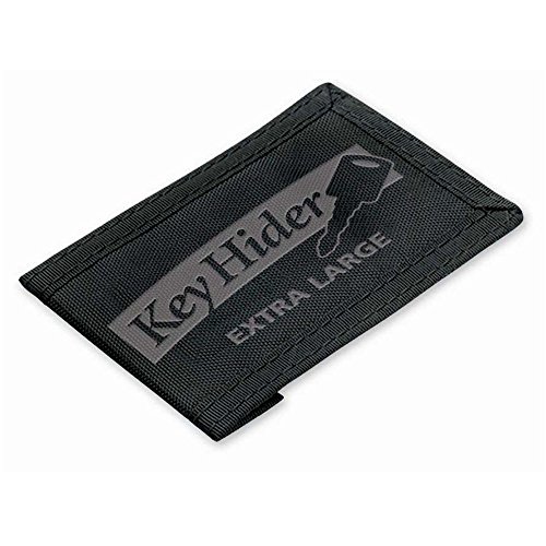 Lucky Line Key Hider Pouch, Velcro Nylon Adhesive, Extra Large (91301),Black