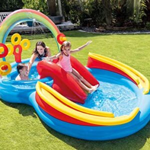 Intex Rainbow Ring Inflatable Play Center, 117" X 76" X 53", For Ages 2+