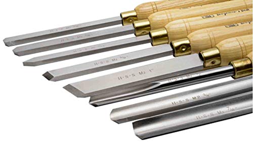 PSI Woodworking LCHSS8 Wood Lathe 8pc HSS Chisel Set