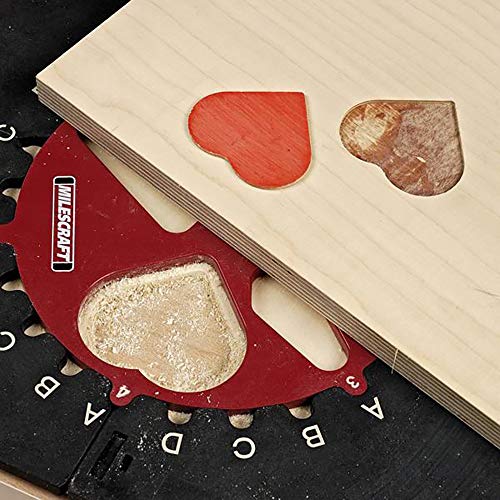 Milescraft 1207 Design/Inlay Kit - Router Template Jig, Black and Red, Small