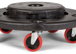 Rubbermaid Commercial FG264043 HDPE Brute Quiet Dolly for Container, 250 lbs Capacity, 18.25" Diameter x 6.63" Height, Black