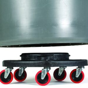 Rubbermaid Commercial FG264043 HDPE Brute Quiet Dolly for Container, 250 lbs Capacity, 18.25" Diameter x 6.63" Height, Black