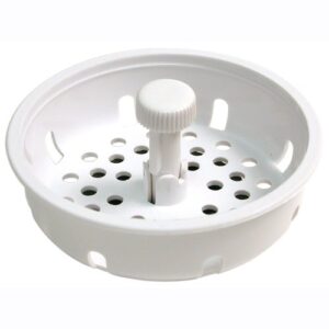 danco 86792 3-1/4 inch basket strainer with stopper, white, 1 count (pack of 1)