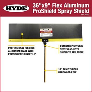 HYDE 28000 Proshield Flexible Labeled Spray Shield, 36 in L X 9 in W, Aluminum, 36 x 9, Yellow