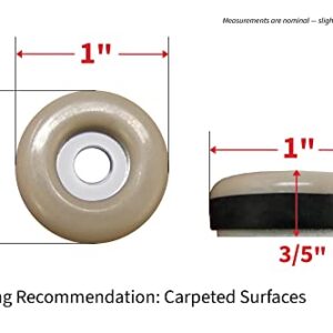 Shepherd Hardware 9471 1-Inch and 1-1/2-Inch Round, Adhesive Slide Glide Furniture Sliders, 20-Count,Tan
