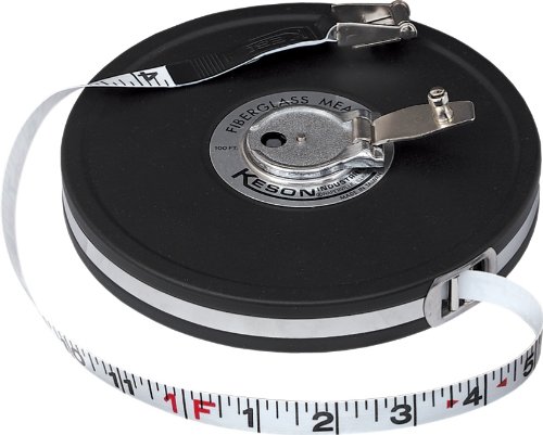 Keson MC18M50 Closed Metal Housing Fiberglass Measuring Tape (Graduations: ft., in., 1/8 & m, cm, 2mm), 15M/50-Foot