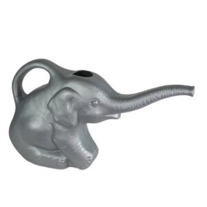 union 63182 elephant watering can, 2 quarts, 0.5 gallons, gray, novelty indoor watering can