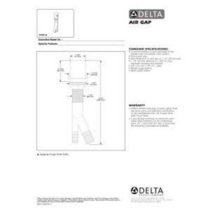 Delta Faucet 72020-SS Accessory Air Gap, Stainless 2.44 inch