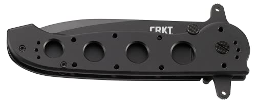 CRKT M21-14SF EDC Folding Pocket Knife: Special Forces Everyday Carry, Black Serrated Edge Blade, Veff Serrations, Automated Liner Safety, Dual Hilt, Aluminum Handle, Pocket Clip
