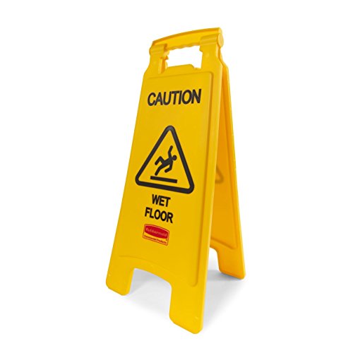 Rubbermaid Commercial Products 26 Inch "Caution Wet Floor" Sign, 2-Sided, Yellow (FG611277YEL), 1.5 x 11 x 26.5