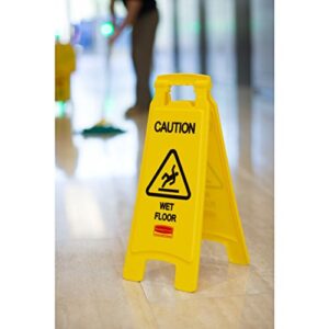 Rubbermaid Commercial Products 26 Inch "Caution Wet Floor" Sign, 2-Sided, Yellow (FG611277YEL), 1.5 x 11 x 26.5