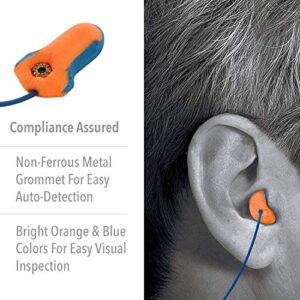 Howard Leight by Honeywell LT-30 Hundred-Pair 32NRR Laser Trak Corded Single-Use Earplugs - Orange/Blue