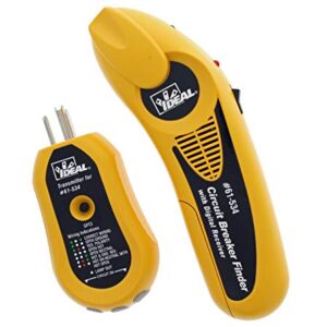 IDEAL INDUSTRIES INC. 61-534 Digital Circuit Breaker Finder with Digital Receiver and GFCI Circuit Tester,Yellow