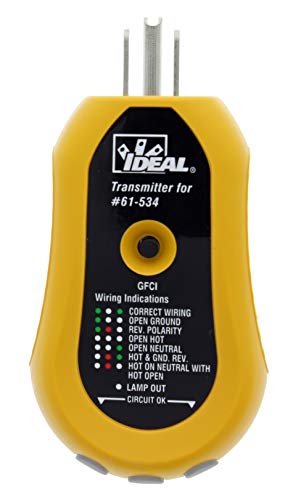 IDEAL INDUSTRIES INC. 61-534 Digital Circuit Breaker Finder with Digital Receiver and GFCI Circuit Tester,Yellow