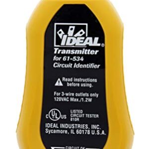 IDEAL INDUSTRIES INC. 61-534 Digital Circuit Breaker Finder with Digital Receiver and GFCI Circuit Tester,Yellow