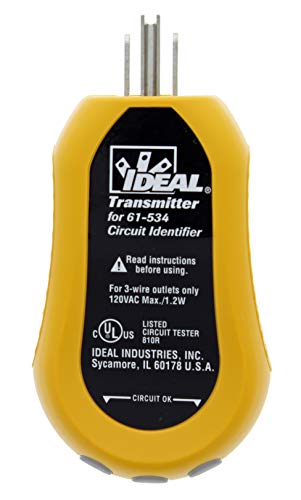 IDEAL INDUSTRIES INC. 61-534 Digital Circuit Breaker Finder with Digital Receiver and GFCI Circuit Tester,Yellow