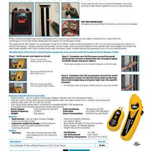 IDEAL INDUSTRIES INC. 61-534 Digital Circuit Breaker Finder with Digital Receiver and GFCI Circuit Tester,Yellow