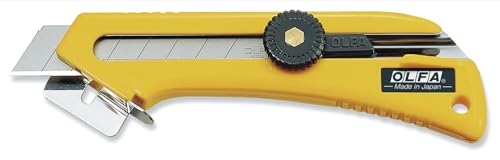 OLFA 18mm Packaging Material Utility Knife (CL) - Multi-Purpose Precision Knife w/Custom Cutting Depth, Staple Remover, Flat Cutting Base & Snap-Off Blade, Replacement Blades: Any OLFA 18mm Blade