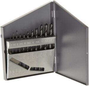 chicago latrobe 57723 150 series high-speed steel jobber length drill bit set with metal case, black oxide finish, 118 degree conventional point, metric, 11-piece, 1.0mm - 6.0mm in 0.5mm increments