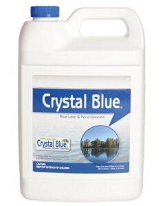 crystal blue lake and pond dye - 1 gallon - royal blue color treats up to 1 acre - clean, clear & crystal blue water - environmentally friendly pond dye