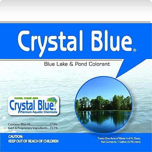 Crystal Blue Lake and Pond Dye - 1 Gallon - Royal Blue Color Treats up to 1 Acre - Clean, Clear & Crystal Blue Water - Environmentally Friendly Pond Dye