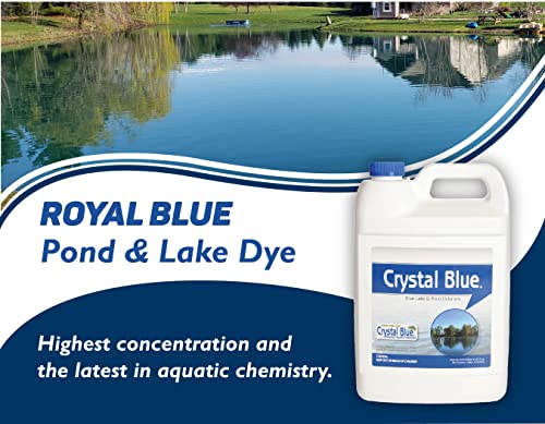 Crystal Blue Lake and Pond Dye - 1 Gallon - Royal Blue Color Treats up to 1 Acre - Clean, Clear & Crystal Blue Water - Environmentally Friendly Pond Dye