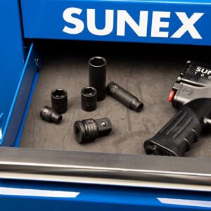 Sunex 2302, 1/2 Inch Drive, 1/2" Female x 3/4" Male Impact Adapter, Cr-Mo Steel, Ball Detent, Tapered Square End, Meets ANSI Standards