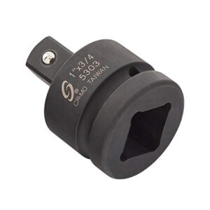 sunex 5303, 1 inch drive, 1" female x 3/4" male impact adapter, cr-mo steel, ball detent, tapered square end, meets ansi standards