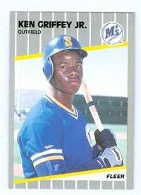 ken griffey jr. rookie card 1989 fleer baseball card #548 mariners - mint condition