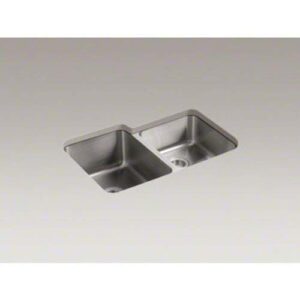 KOHLER K-3177-NA Undertone Large/Medium Undercounter Kitchen Sink, Stainless Steel