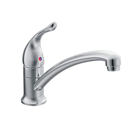 Moen Chateau Chrome One-Handle Single Hole Low Arc Standard Kitchen Faucet, 7423, 0.5