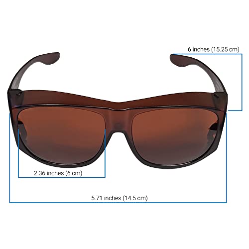Solar Shield Fits-Over SS Polycarbonate II Amber Sunglasses, 50-15-125mm