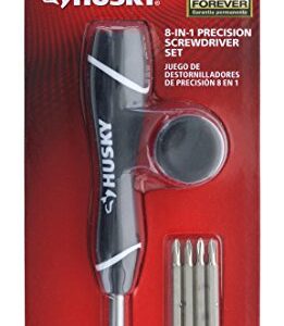 Husky 1000-039-351 Phillips and Slotted 8-in-1 Double Ended Precision Screwdriver Set with Onboard Storage