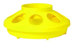little giant® plastic poultry feeder base | heavy duty plastic feed tray base for 1 quart container | base for chicken feeder | yellow