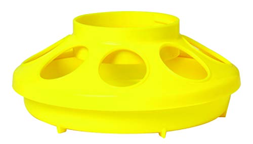 Little Giant® Plastic Poultry Feeder Base | Heavy Duty Plastic Feed Tray Base for 1 Quart Container | Base for Chicken Feeder | Yellow