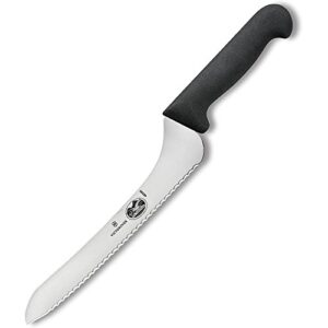 victorinox offset sandwich knife, 9" serrated, 1.50" at black polypropylene handle