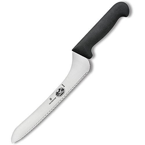 Victorinox Offset Sandwich Knife, 9" Serrated, 1.50" At Black Polypropylene Handle