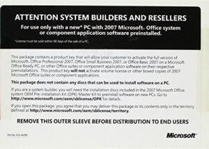 microsoft office pro 2007 w32 for system builders, 3 pack [old version]