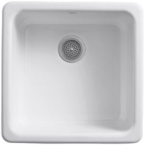 KOHLER K-6587-58 Iron/Tones Self-Rimming (20-7/8" X 20-7/8") or Undercounter (17-7/8" X 17-7/8") Kitchen Sink, Thunder Grey