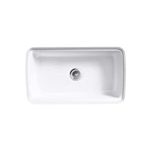 Kohler K-5864-5U-0 Cape Dory Undercounter Kitchen Sink, White, 2.375