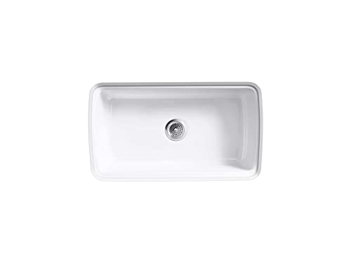 Kohler K-5864-5U-0 Cape Dory Undercounter Kitchen Sink, White, 2.375