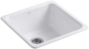 kohler k-6587-0 iron/tones self-rimming undercounter kitchen sink, white