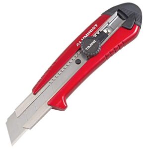 TAJIMA Utility Knife - 1" 7-Point Rock Hard Magazine Snap Blade Box Cutter with Dial Lock & 3 Rock Hard Blades - AC-701R