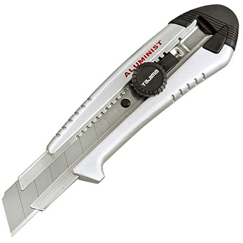 TAJIMA Utility Knife - 1" 7-Point Rock Hard Magazine Snap Blade Box Cutter with Dial Lock & 3 Rock Hard Blades - AC-701S