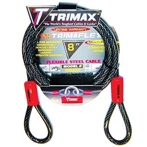 Trimax Trimaflex Dual Loop Multi-Use Cable 8' L X 15Mm TDL815, Card Packaging,Steel