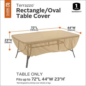 Classic Accessories Terrazzo Rectangular/Oval Patio Table Cover, Retail