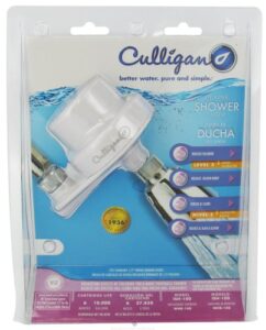 culligan ish-100 inline showerhead filtration attachment with filter, 10,000 gallon, white