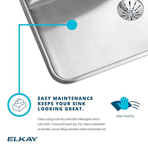 Elkay ELUH1113 Lustertone Classic Single Bowl Undermount Stainless Steel Sink